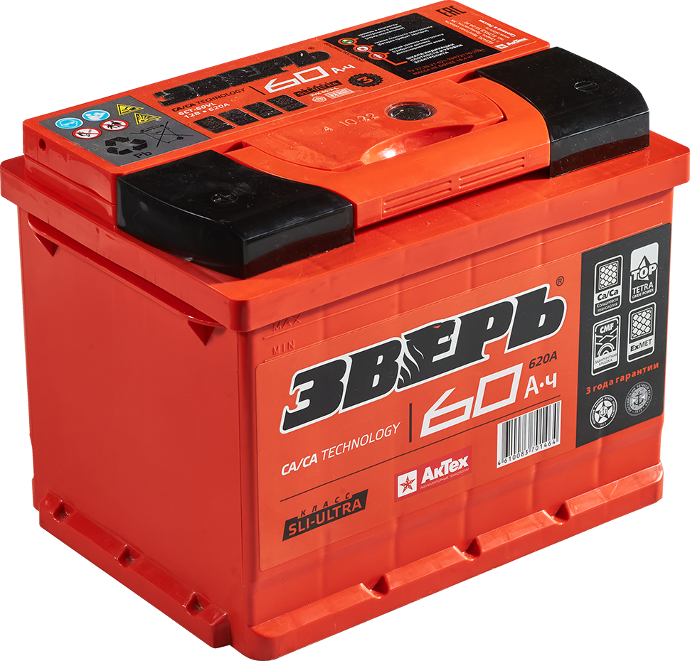 ЗВЕРЬ 6СТ-60VL ZVK 60-3-L