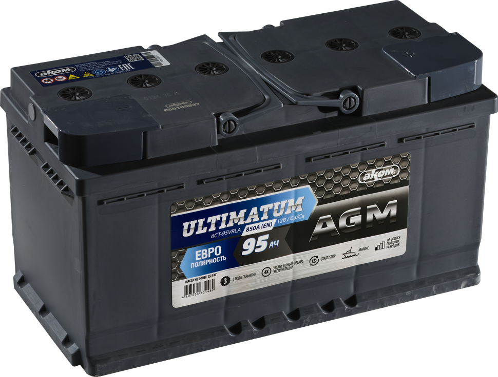 АКОМ ULTIMATUM AGM 95 Евро 6СТ-95VRLA
