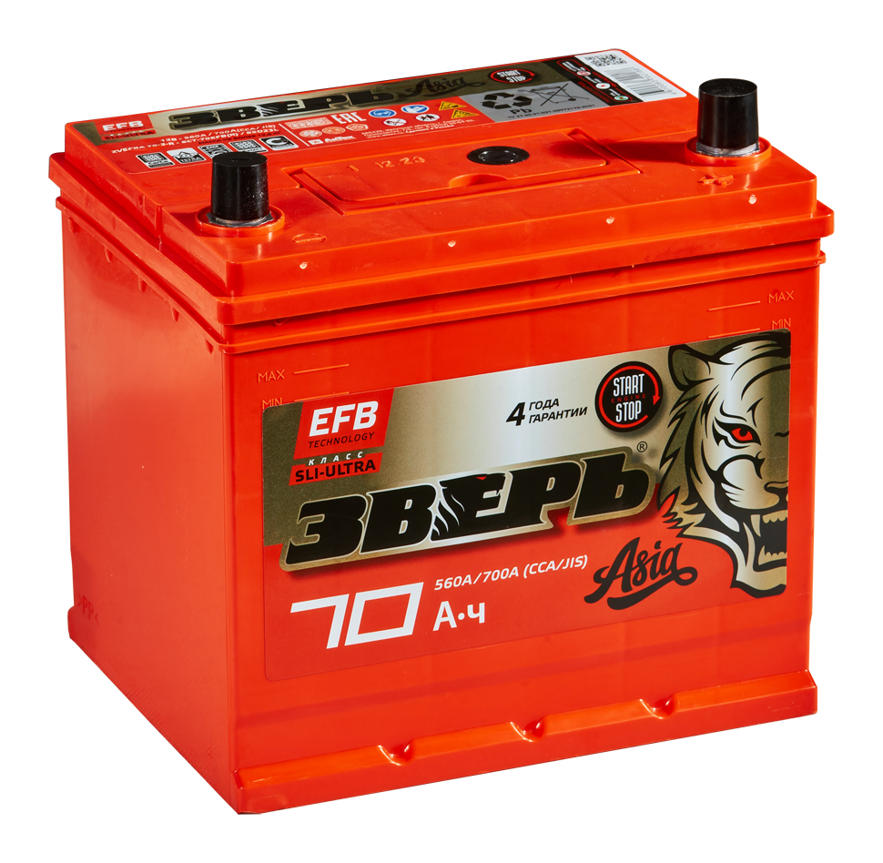 ЗВЕРЬ 6СТ-70EFB Asia 85D23L ZVEFBA 70-3-R